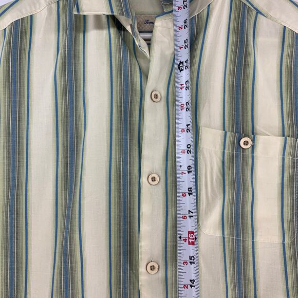 Tommy Bahama Striped Short Sleeve Casual Mens Button Down Shirt Size M - Picture 3 of 14